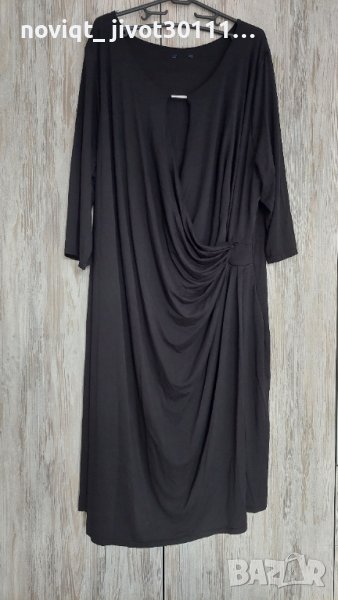 3XL Дамска черна еластична рокля , снимка 1