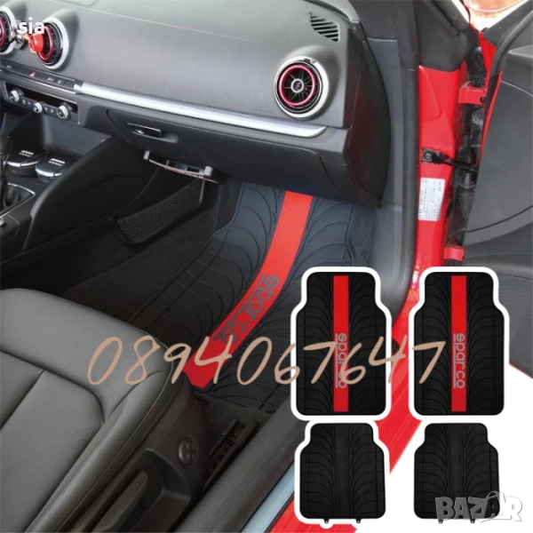 Стелки за кола, Sparco, 4бр. с червена лента, снимка 1