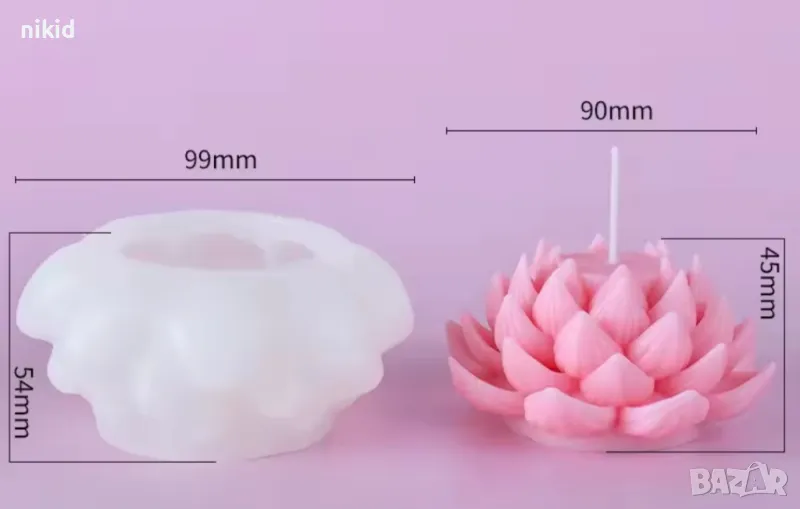3D Лотус Лотос голямо цвете силиконов молд форма фондан смола свещ гипс шоколад декор, снимка 1