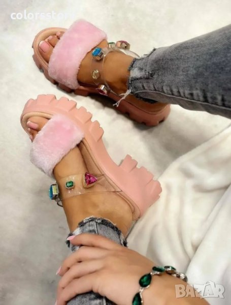 Равни чехли - розови - K525, снимка 1