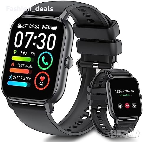 Нов Смарт часовник 1,83 инча за мъже, жени Фитнес тракер Подарък , снимка 1