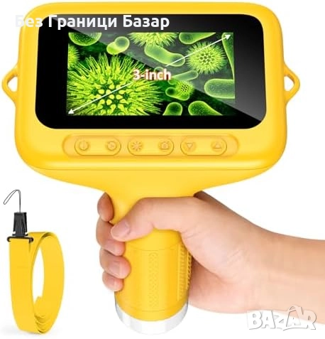 Нов Портативен микроскоп за деца 1080P, USB, STEM играчка 5+ идеален подарък, снимка 1