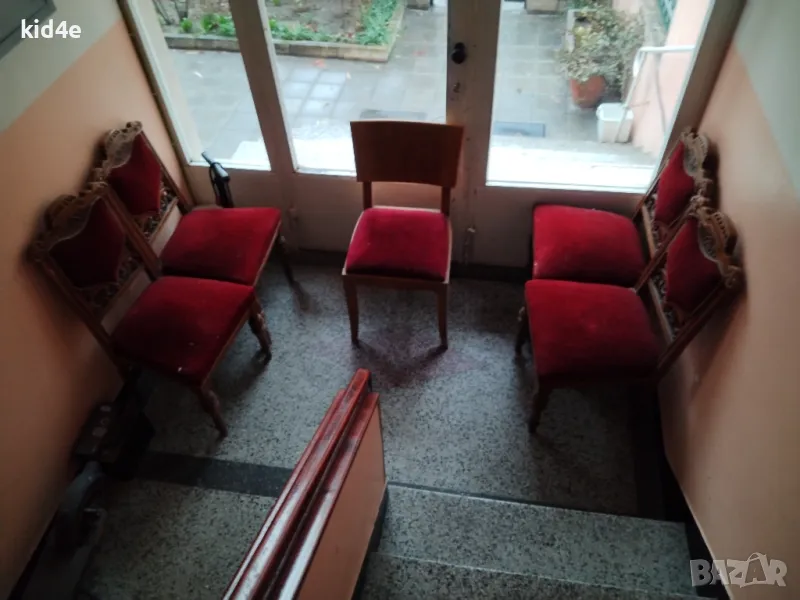 Старинен античен дървен стол дърворезба масив ретро комплект 4-5 броя, Пловдив, снимка 1