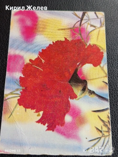 Старо календарче 86г. серия цветя за КОЛЕКЦИЯ ДЕКОРАЦИЯ 35358, снимка 1