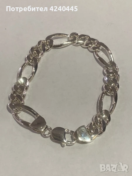 Плътна Сребърна гривна картие, снимка 1