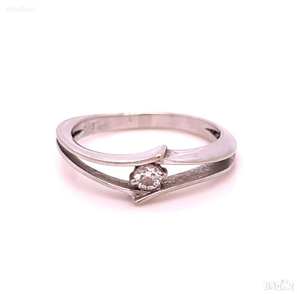 Златен дамски пръстен с диамант 2,98гр. размер:58 14кр. проба:585 модел:36771-5, снимка 1