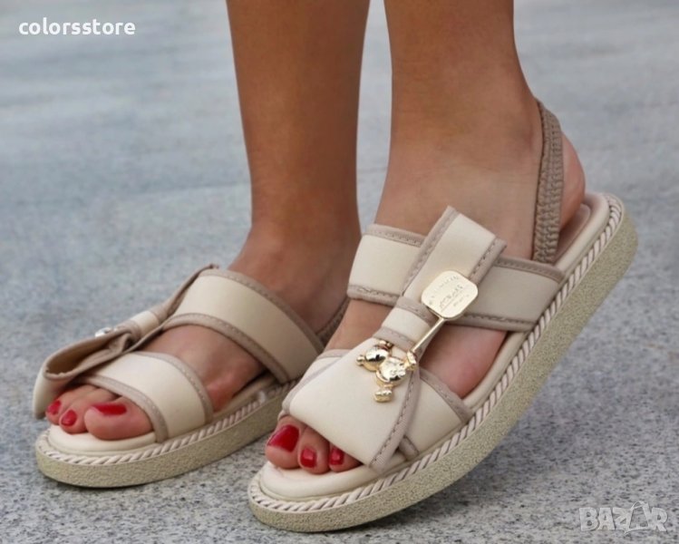 Равни сандали - бежови - BR55, снимка 1