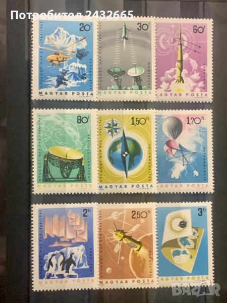 1604а. Унгария 1965 = “ Наука. Годишнини. Международна година на спокойното слънце. ”, **, MNH, снимка 1