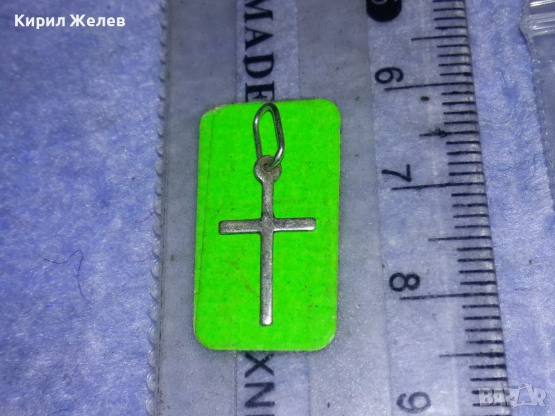 СТАРО МИНИАТЮРНО СРЕБЪРНО КРЪСТЧЕ МАЙСТОРСКА РЪЧНА ИЗРАБОТКА 33077, снимка 1