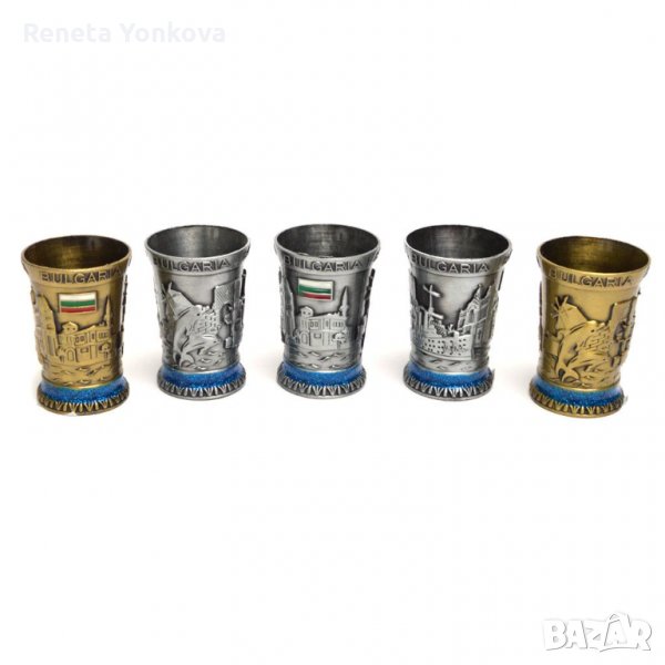 Метална чашка за ракия С България, снимка 1