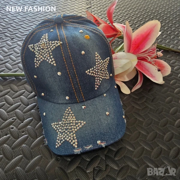 Дънкови Шапки с Камъни ✨, снимка 1