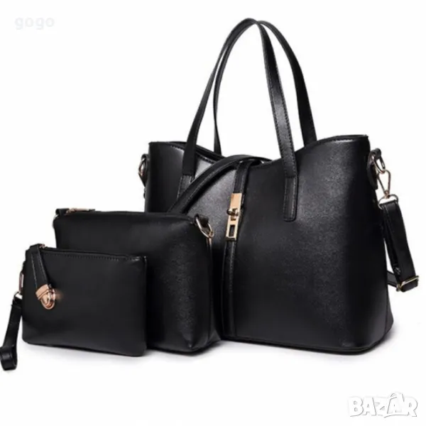 Луксозна к. чанта в черно, снимка 1