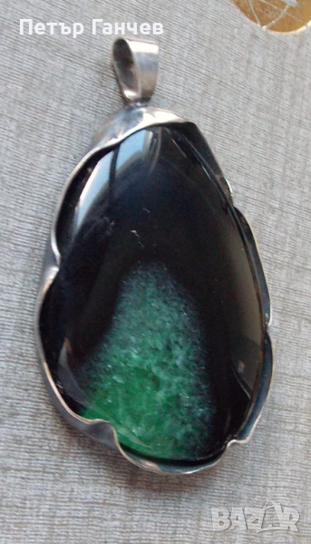 Сребърен медальон с красив Естествен Ахат, снимка 1