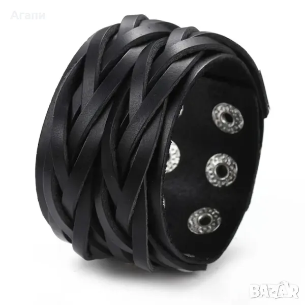 Мъжка кожена гривна внос от чужбина нова , снимка 1