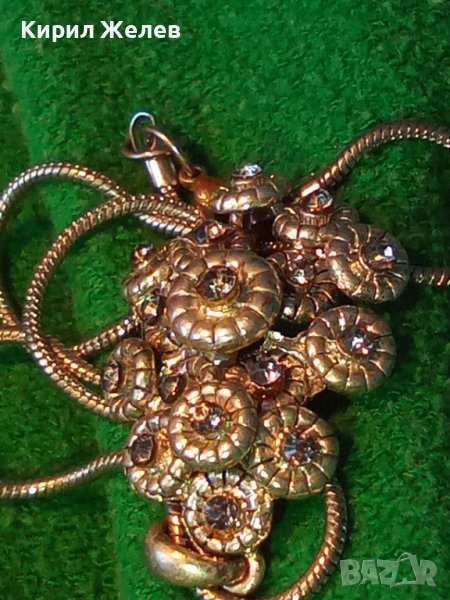 ПОСРЕБРЕН КРАСИВ МЕДАЛЬОН с ИНКРУСТИРАНИ ЦИРКОНИ и СИНДЖИРЧЕ АРТ КОЛИЕ 20774, снимка 1