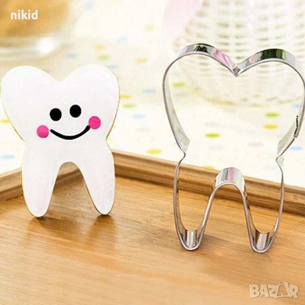 зъб зъбче метална форма резец за сладки бисквитки  фондан украса, снимка 1