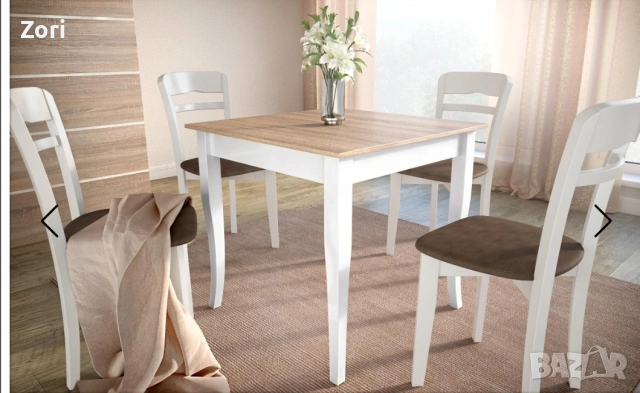 Трапезна маса - дъб сонома + бяло