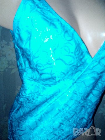 Страхотен тюркоазен цял бански за едра дама ХЛ, снимка 5 - Бански костюми - 33802377