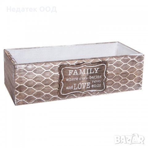 Великденска декорация, Дървена кутия с надпис, 28x10x8см