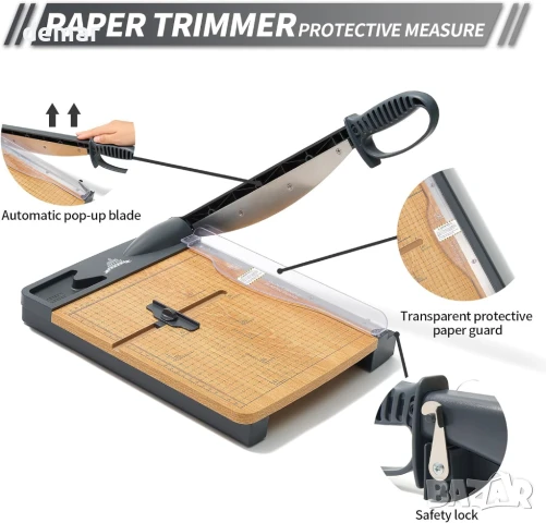 Ръчен нож за хартия JIELISI, до 32 листа, дължина на рязане 30 см, формат A4, снимка 5 - Други стоки за дома - 51193810