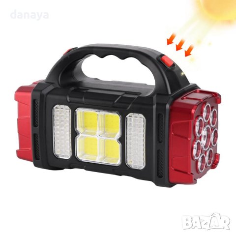3770 Мощен ярък соларен фенер с дръжка LED COB светлина 38 W, снимка 10 - Къмпинг осветление - 41162922