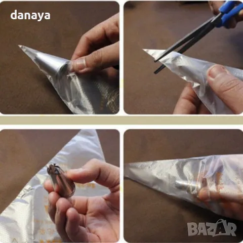 1008 Комплект сладкарски пошове за еднократна употреба 3 размера, 100 броя, снимка 5 - Форми - 25888973