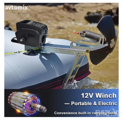 Електрическа лебедка 2000LBS, с дистанционно, 12V, до 910 кг, снимка 7 - Аксесоари и консумативи - 49749420