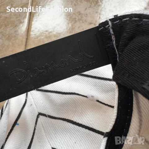 Шапка с козирка Diamond Supply Brilliant регулируема бяло и черно, снимка 4 - Шапки - 52815622
