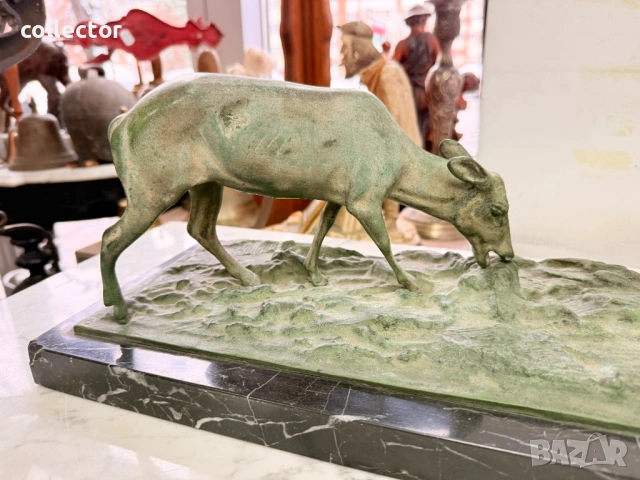 Бронзова композиция / скулптура на елен с кошути. №7814, снимка 6 - Антикварни и старинни предмети - 53042419