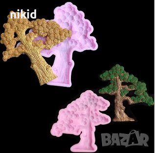 2 размера Голямо Дърво Бук силиконов молд форма за украса торта с фондан 