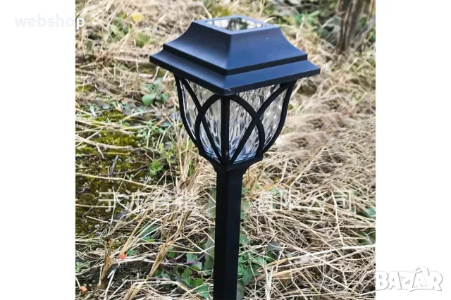 Комплект от 6 x соларни градински лампи тип фенер, черни, снимка 5 - Соларни лампи - 49719637