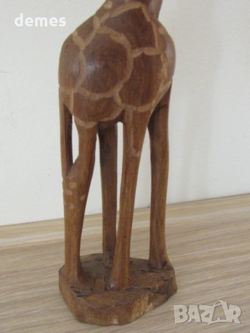  Жираф-дървена фигура от махагон, снимка 4 - Декорация за дома - 26209469