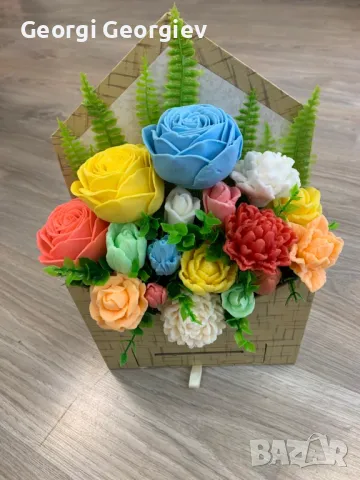 Цветя изработени с глицеринов ароматен сапун , снимка 15 - Декорация за дома - 48664283