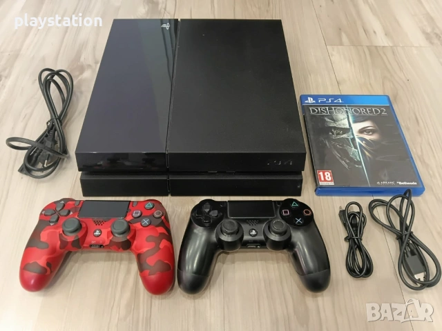 Playstation 4 с два контролера и игра, снимка 2 - PlayStation конзоли - 53371643