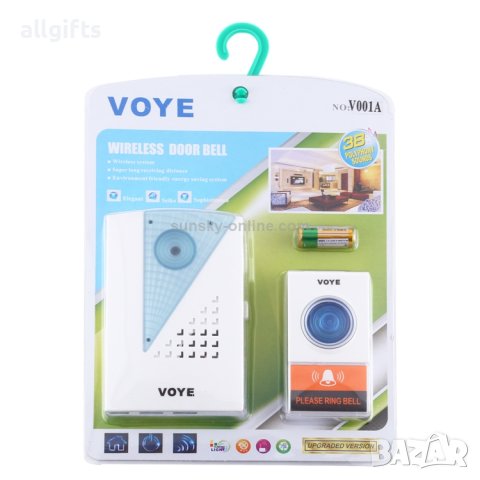 Безжичен звънец VOYE V001A на батерии, снимка 3 - Други стоки за дома - 41140820