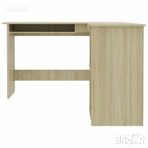 vidaXL Г-образно ъглово бюро дъб сонома 120x140x75 см инженерно дърво, снимка 4 - Бюра - 56147729