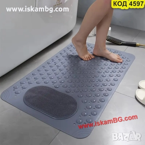 Противохлъзгаща подложка за баня с масажор за крака – сива - КОД 4597, снимка 2 - Други стоки за дома - 51965901
