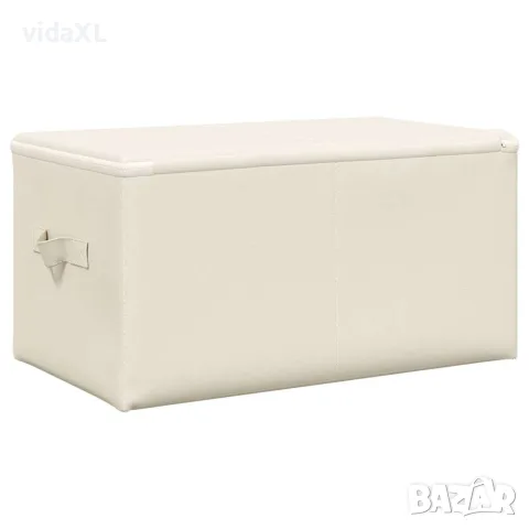 vidaXL Кутии за съхранение, 2 бр, текстил, 43x34x23 см, кремави, снимка 6 - Кутии за съхранение - 56147020