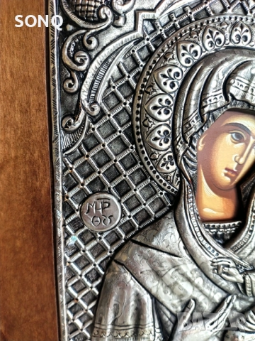 Страхотна Сребърна Икона Проба 0.950, снимка 8 - Икони - 52125057