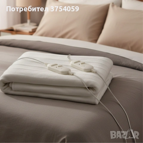 Електрическо двойно одеяло Rosberg RS8510AD – 160×140 см, 2×60W, LED индикатор, снимка 3 - Олекотени завивки и одеяла - 53210079