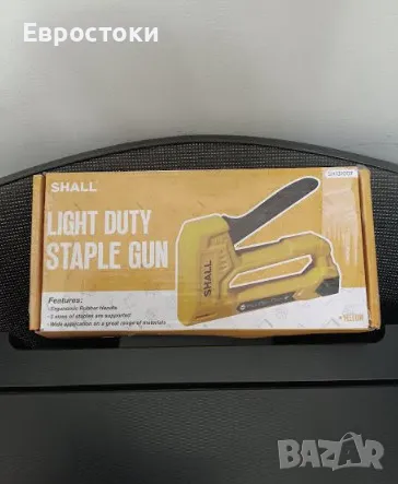 Механичен такер SHALL, лек ръчен такер за дърво, тапицерия, декорация, с 1600 бр JT21 скоби 1/4, 5/1, снимка 9 - Други инструменти - 49584456