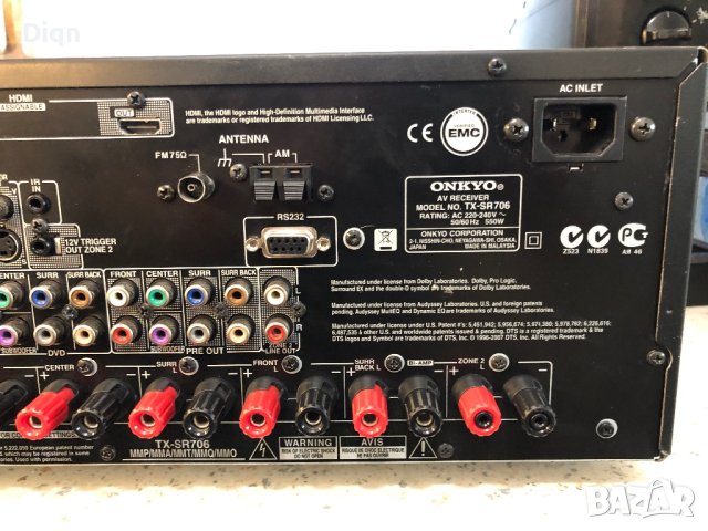 Onkyo TX-SR706, снимка 8 - Ресийвъри, усилватели, смесителни пултове - 40327557