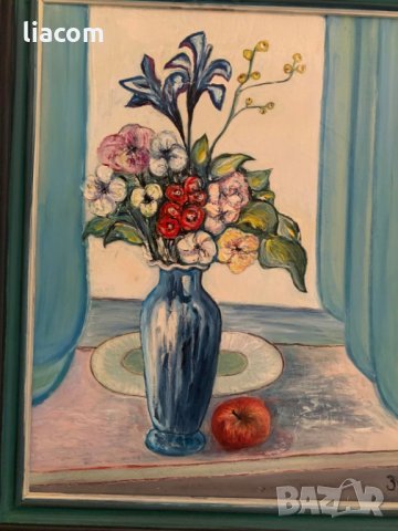 ЗЛАТИНА ТОДЕВА масло платно натюрморт, снимка 3 - Картини - 33887883