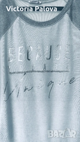 „Защото си уникална“ – италианска блуза GISELLE с кристали и люрексови вставки, снимка 2 - Блузи с дълъг ръкав и пуловери - 53632508