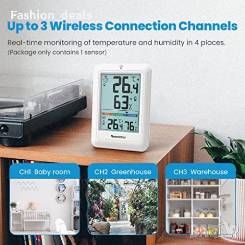 Нов Безжичен вътрешен външен цифров термометър хигрометър влажност, снимка 5 - Други стоки за дома - 41169968