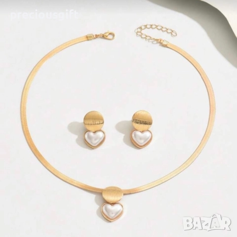 Комплект бижута от 2 части - колие и обеци, снимка 3 - Бижутерийни комплекти - 52913296