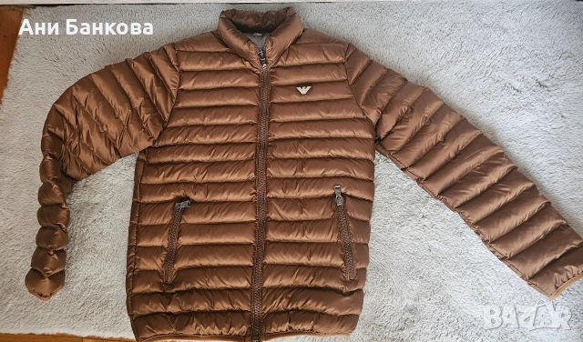 Мъжко преходно яке тип пухенка – Кафяв гланц, Размер S