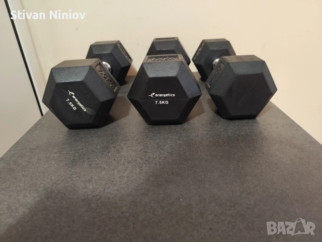 Дъмбели 2 х 7.5 кг , 1 х 5.0 кг , снимка 2 - Фитнес уреди - 52772542