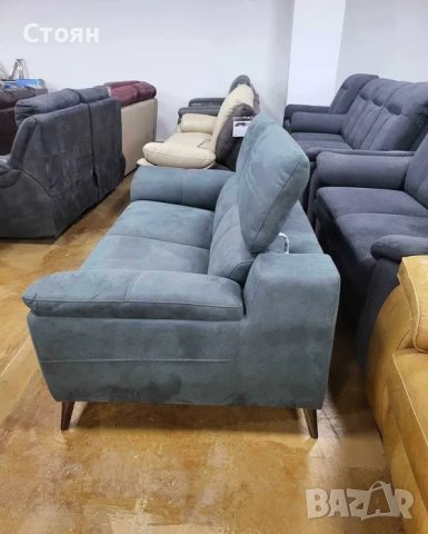 Син диван от плат двойка с подвижни облегалки, снимка 6 - Дивани и мека мебел - 41374572