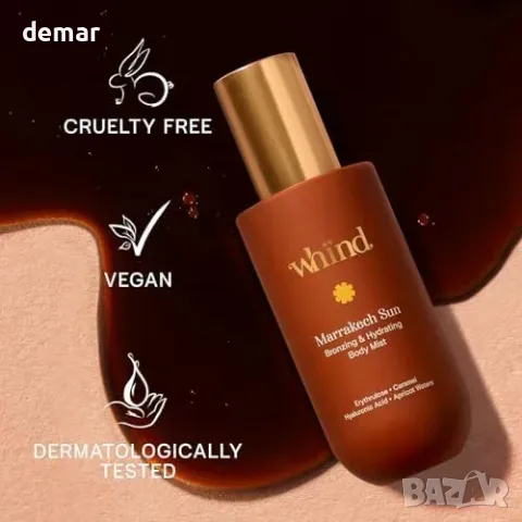 Whind Marrakech Sun Body Mist – мъгла мист за тяло с хиалуронова киселина, снимка 7 - Козметика за тяло - 55871313